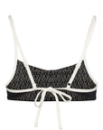 Ivorie Studio Barcelona Bikini Top - Black & Logo Print