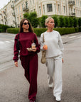 Ivorie Studio Bukse Studio Essential Wide Leg Sweatpant - Burgundy