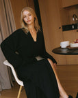 Ivorie Studio Cloud Lounge Robe Long - Black