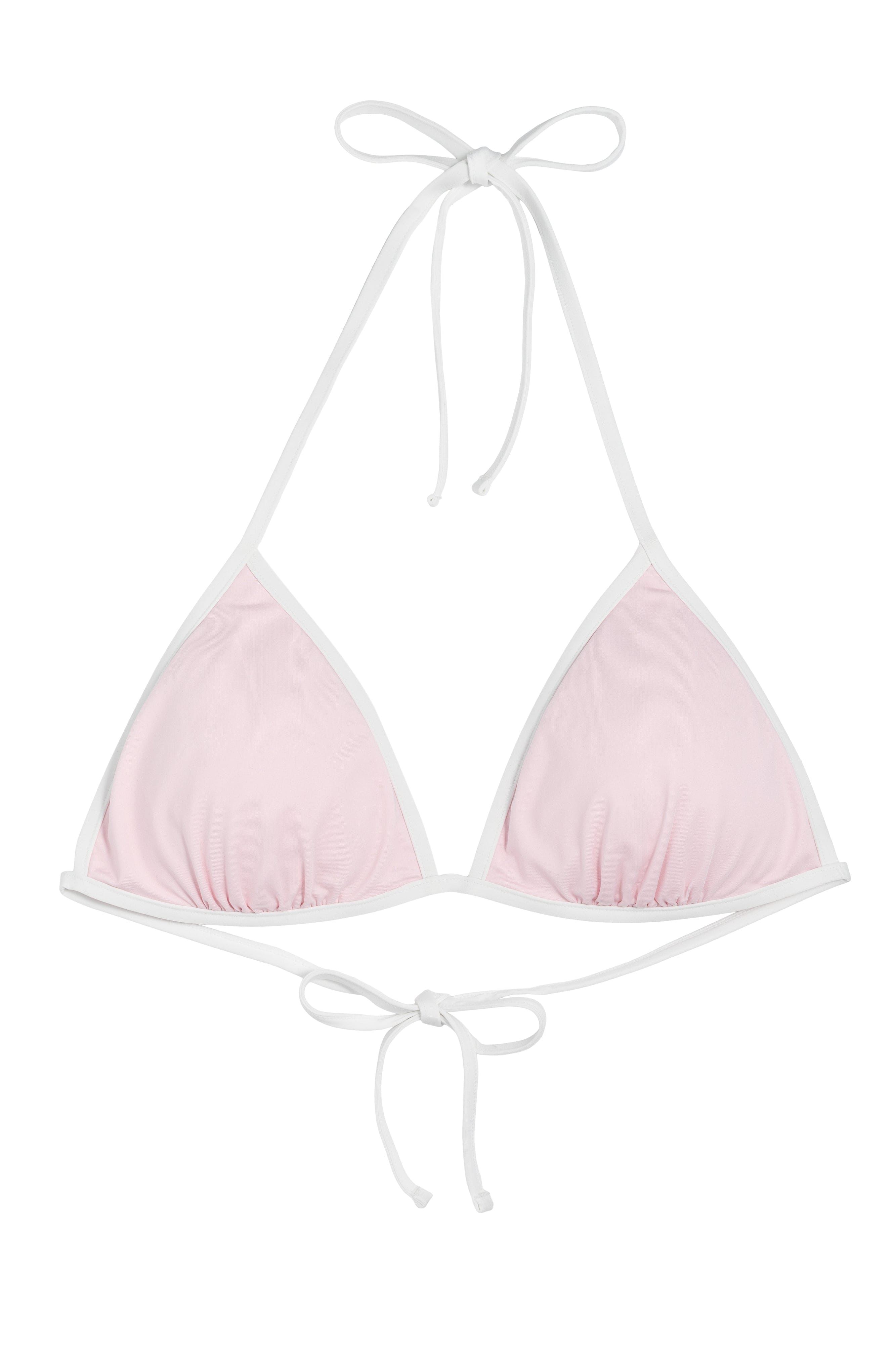 Ivorie Studio Dubai Bikini Top - Baby Pink & Logo Print