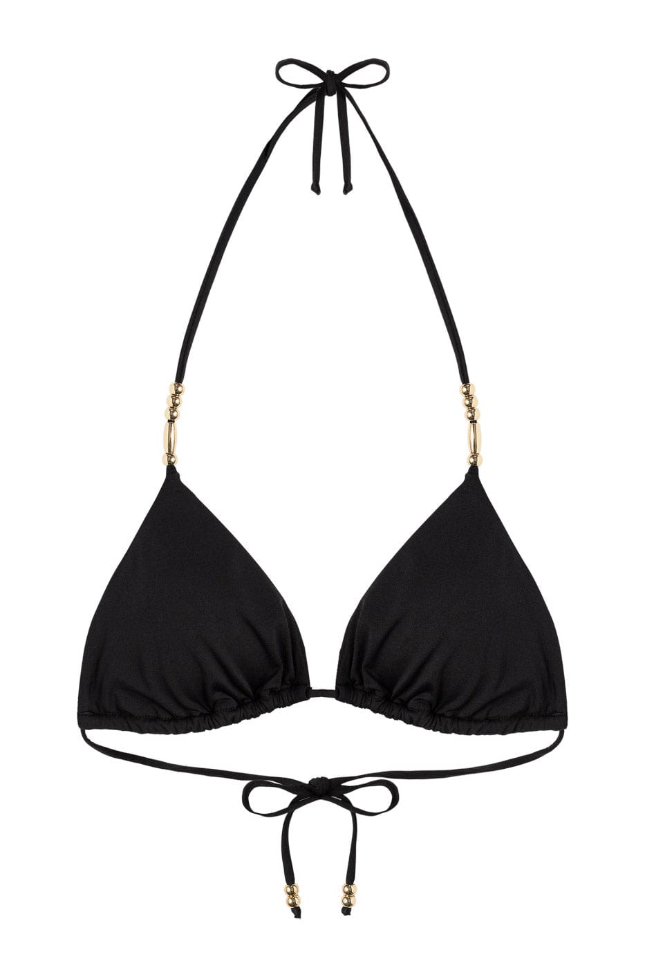 Ivorie Studio Dubai Triangle Top -  Tropical Midnight Black with Gold Beads