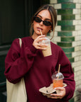 Ivorie Studio Genser Studio Essential Crewneck - Burgundy