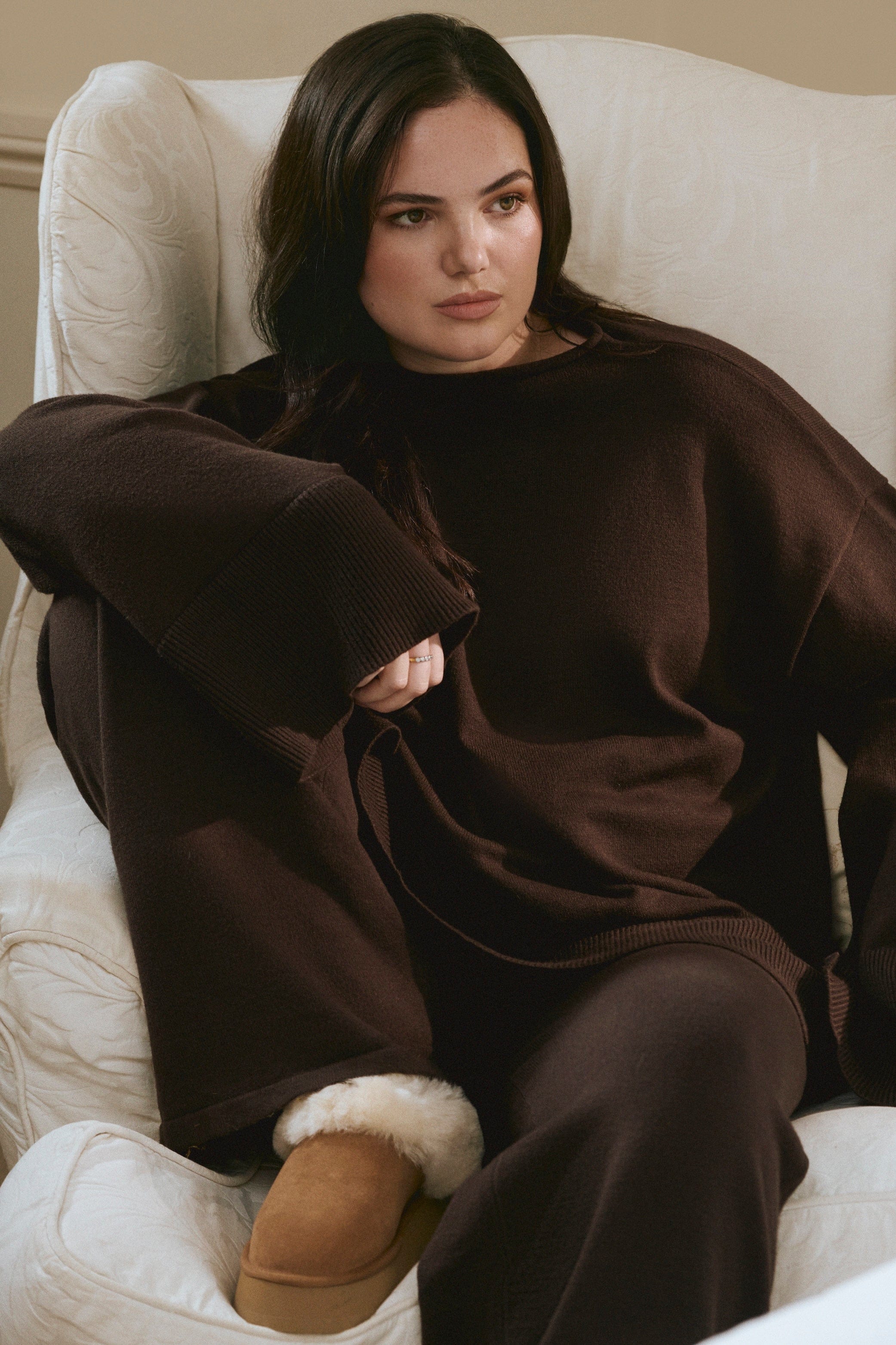 Ivorie Studio Iris Knitted Lounge Oversize Sweater - Brown