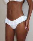 Ivorie Studio Maldives Frill Bikini Bottom - White