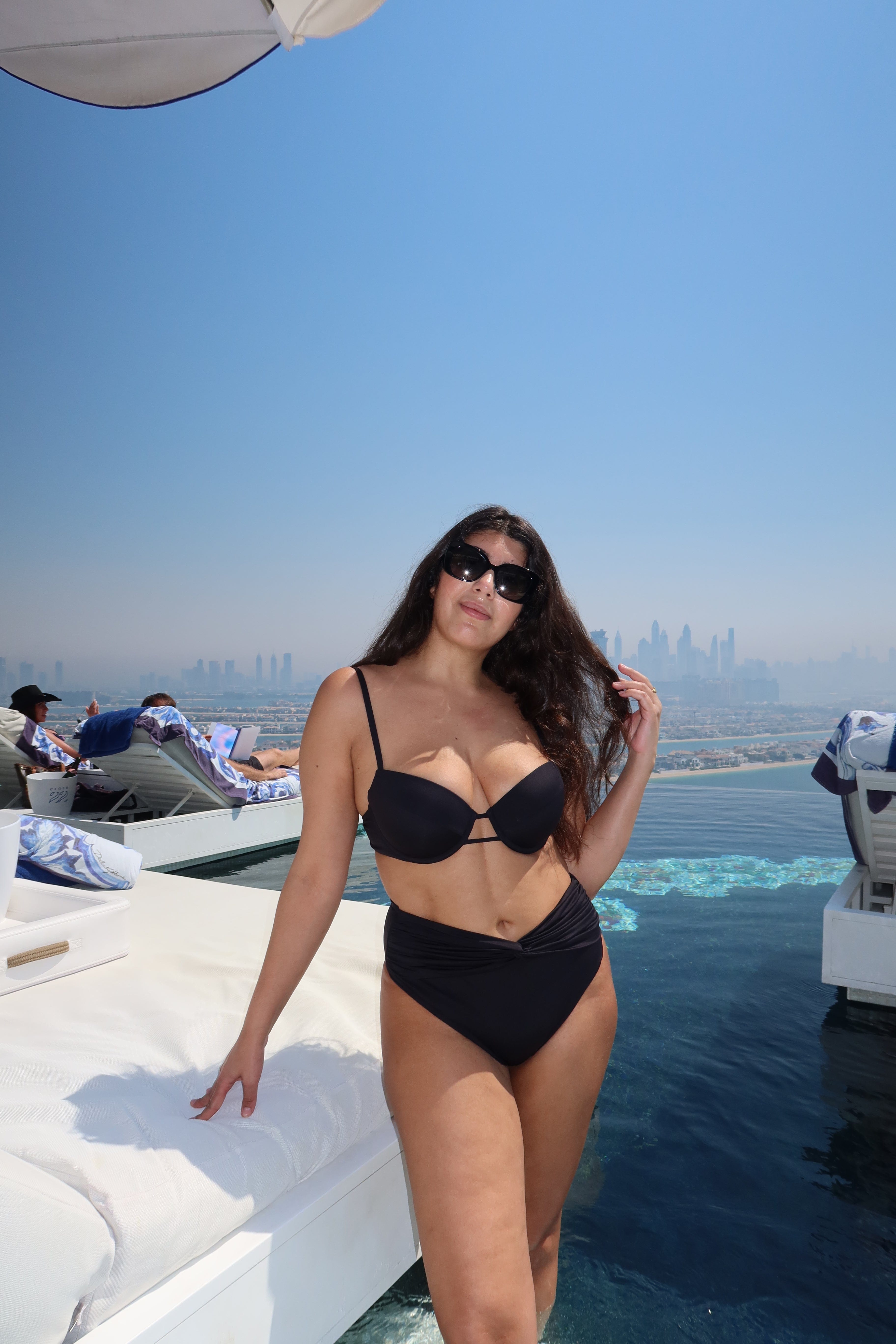 Santorini Mid Waist Bikini Bottom - Black