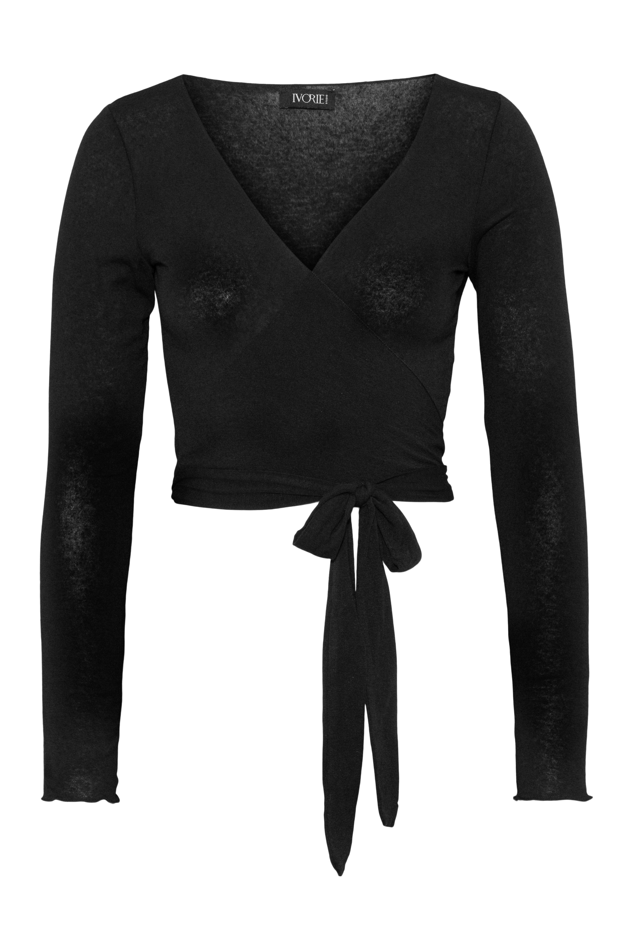 Ivorie Studio So Cute Cashmere Wrap Top - Black