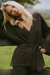 Amanda Knitted Lounge Cardigan - Brown