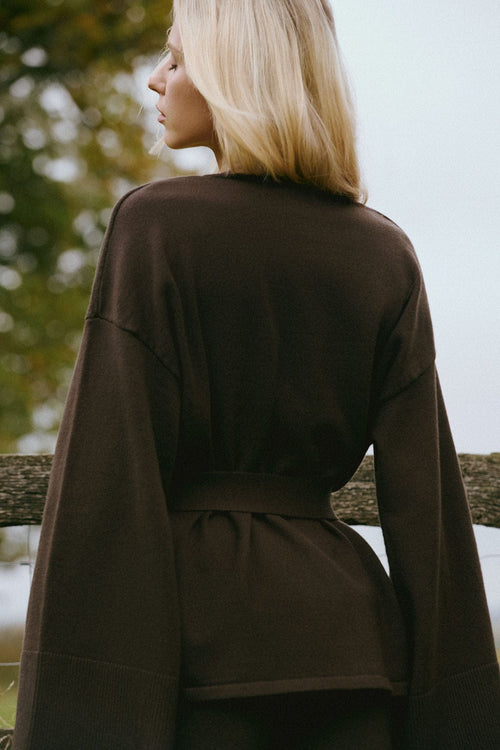 Ivorie Studio Amanda Knitted Lounge Cardigan - Brown