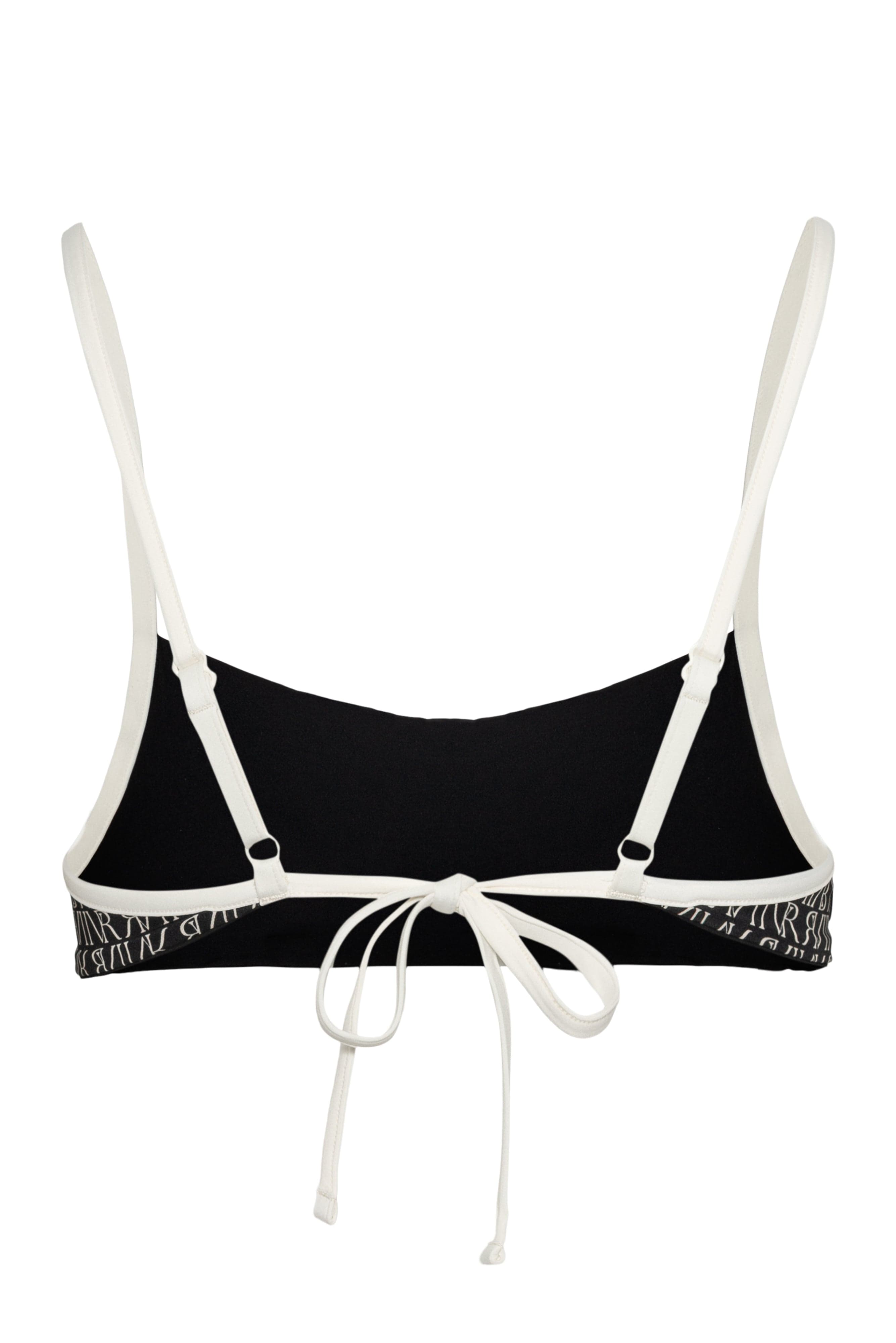 Ivorie Studio Barcelona Bikini Top - Black & Logo Print