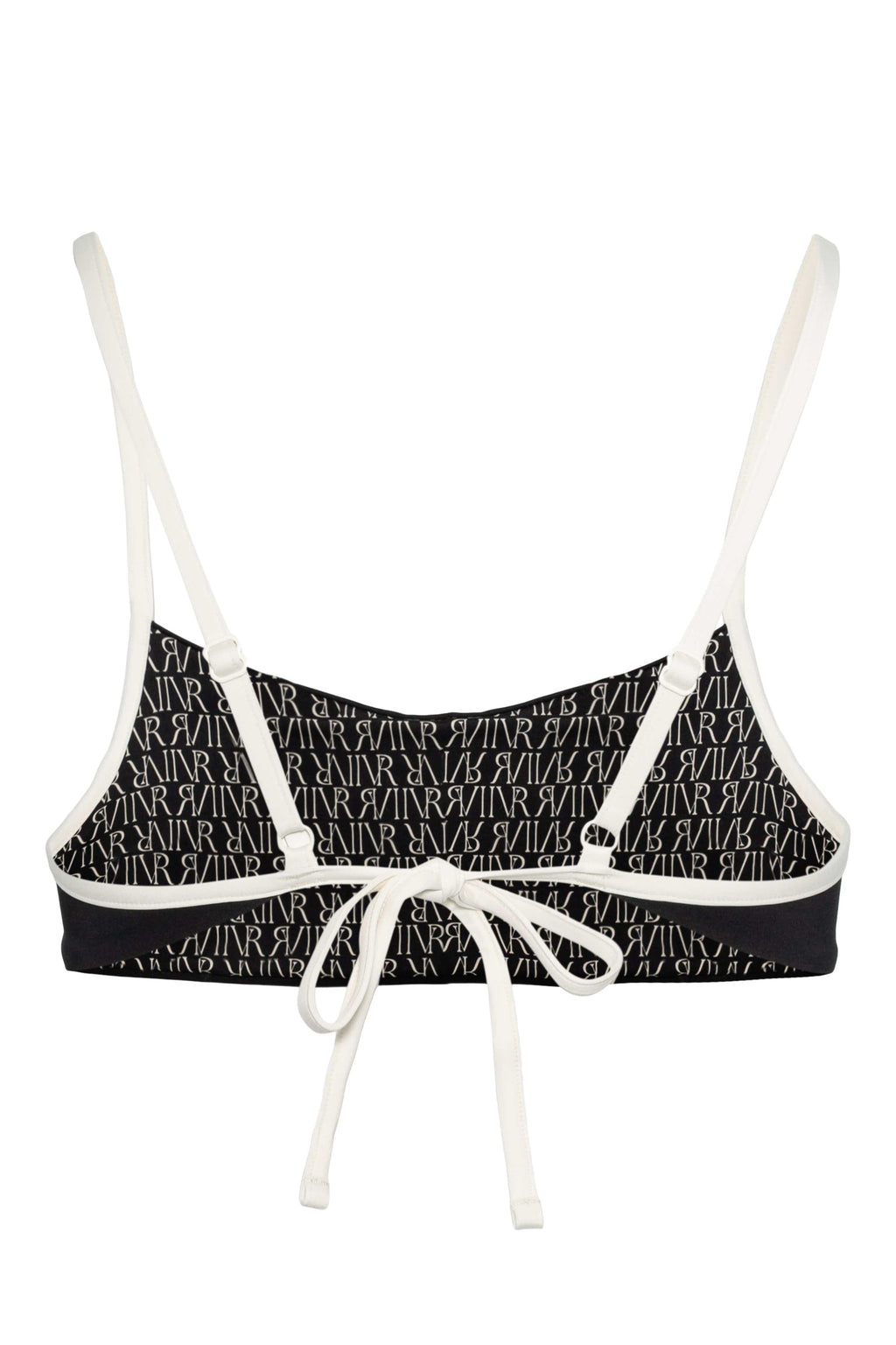 Ivorie Studio Barcelona Bikini Top - Black & Logo Print