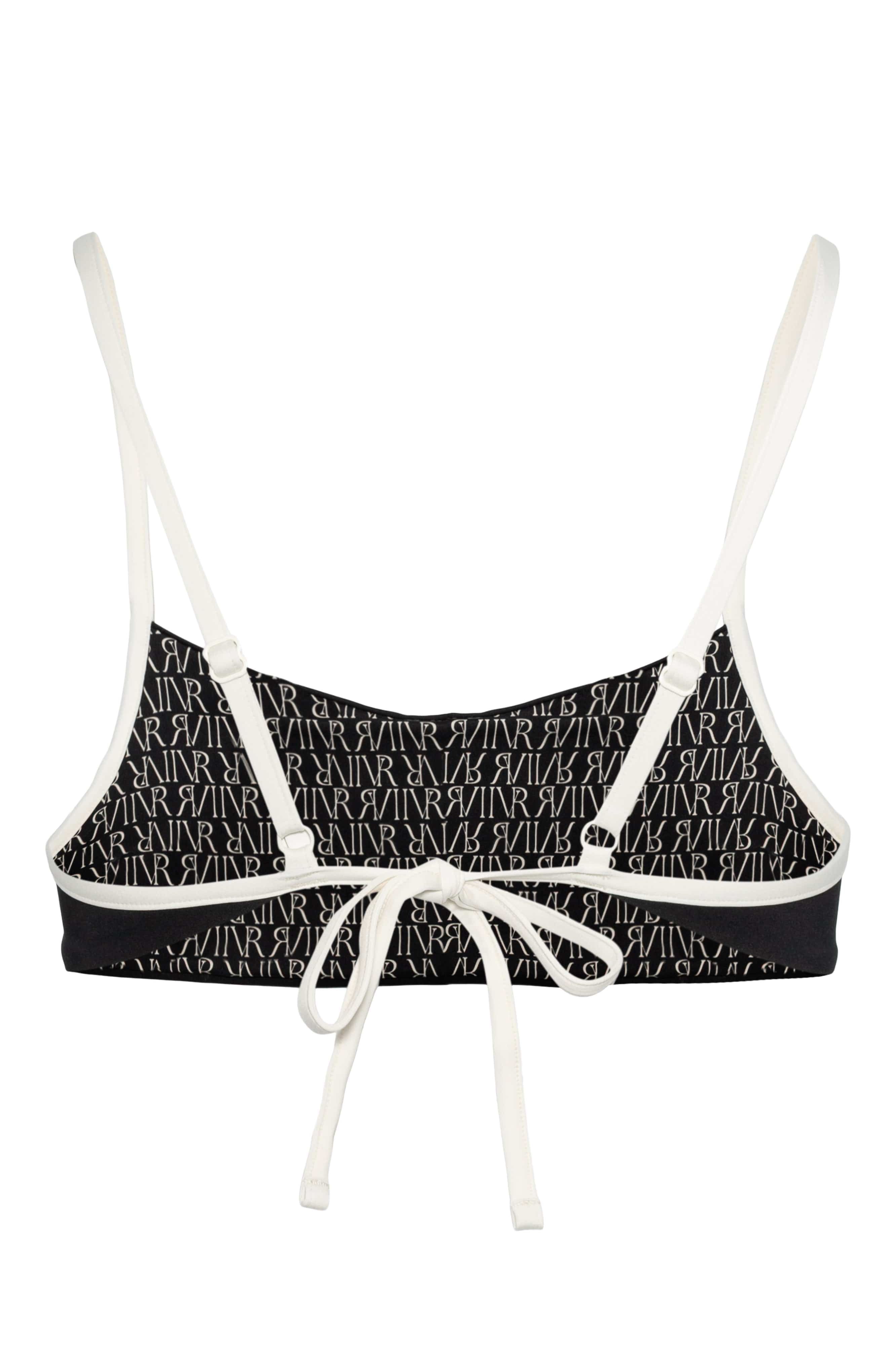 Ivorie Studio Barcelona Bikini Top - Black & Logo Print