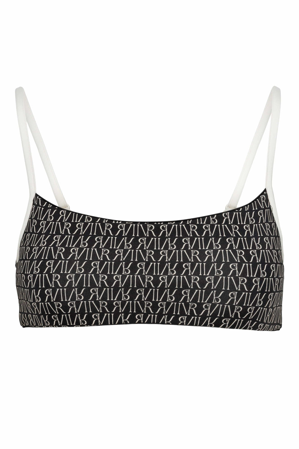 Ivorie Studio Barcelona Bikini Top - Black & Logo Print