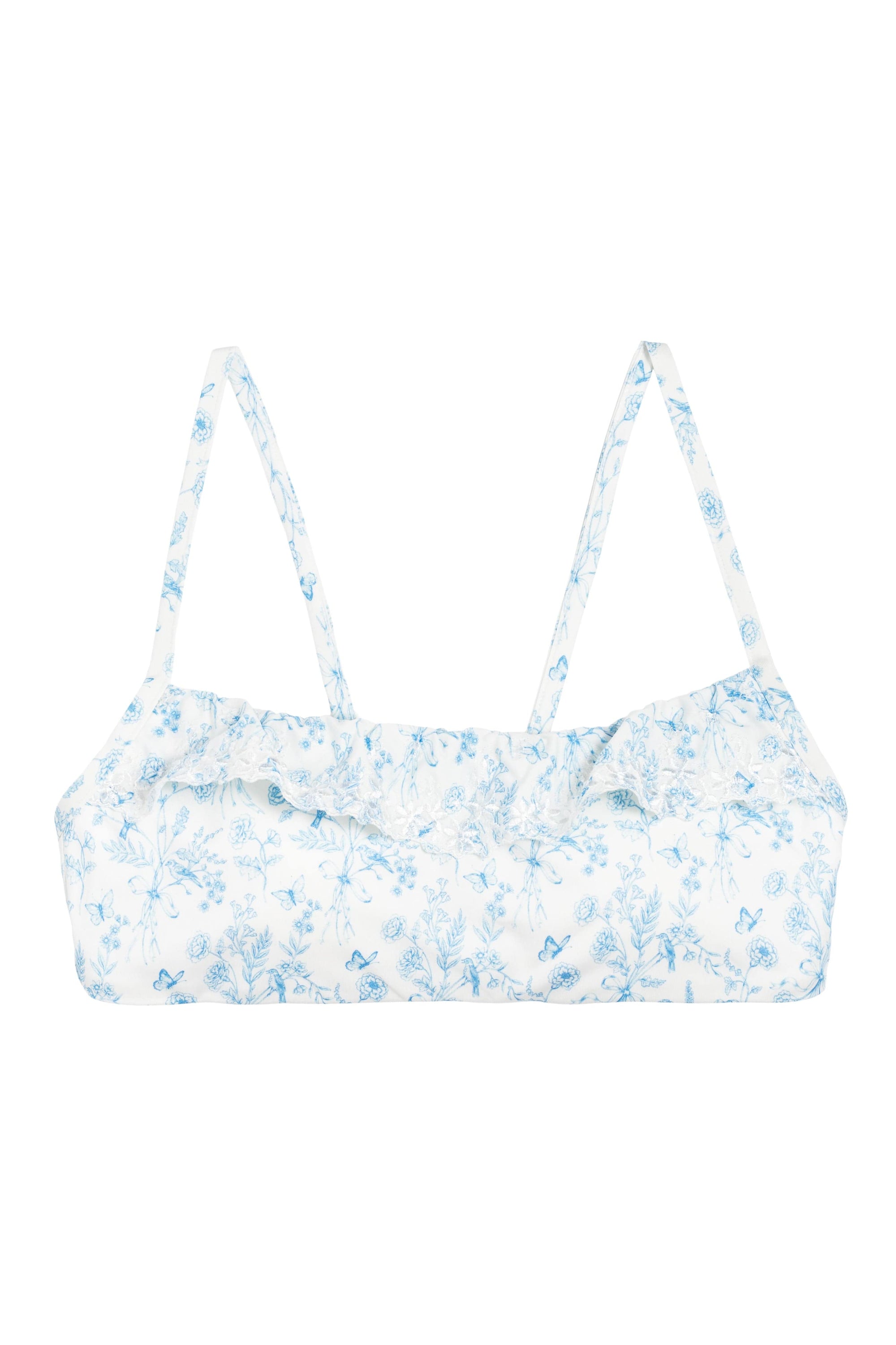 Ivorie Studio Barcelona Frill Bikini Top - Porcelain Print