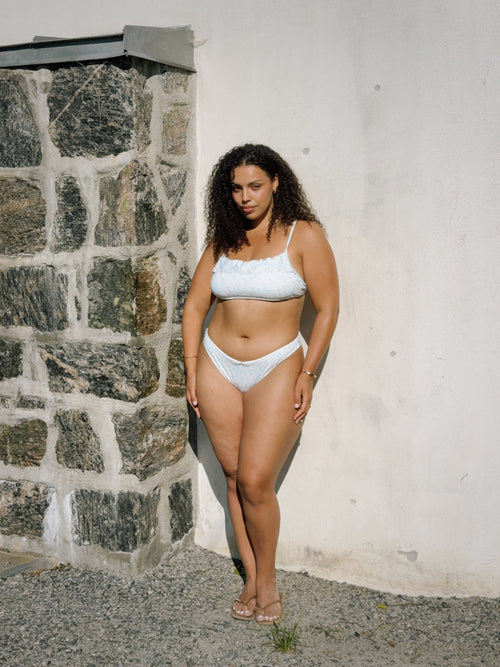 Ivorie Studio Barcelona Frill Bikini Top - Porcelain Print