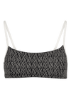 Barcelona Bikini Top - Black & Logo Print