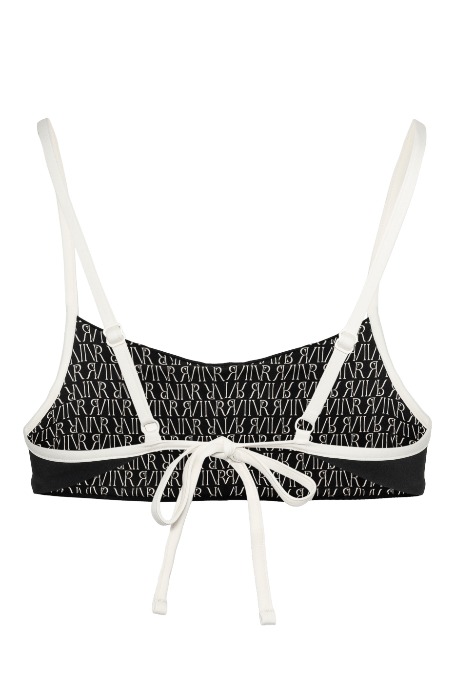 Ivorie Studio Bikini Barcelona Bikini Top - Black & Logo Print