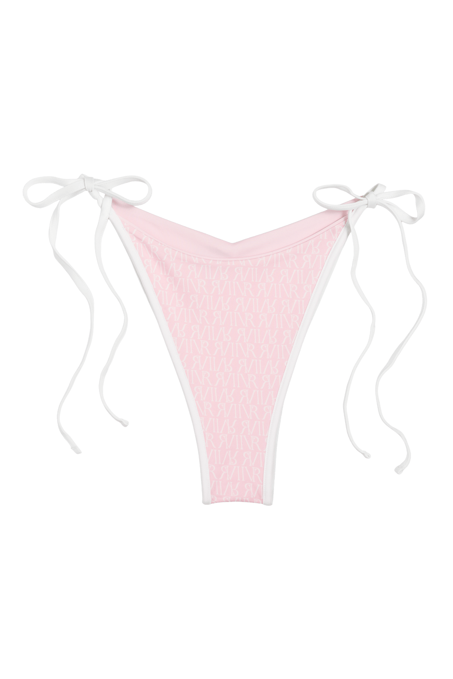 Ivorie Studio Bikini Dubai Bikini Bottom - Baby Pink & Logo Print