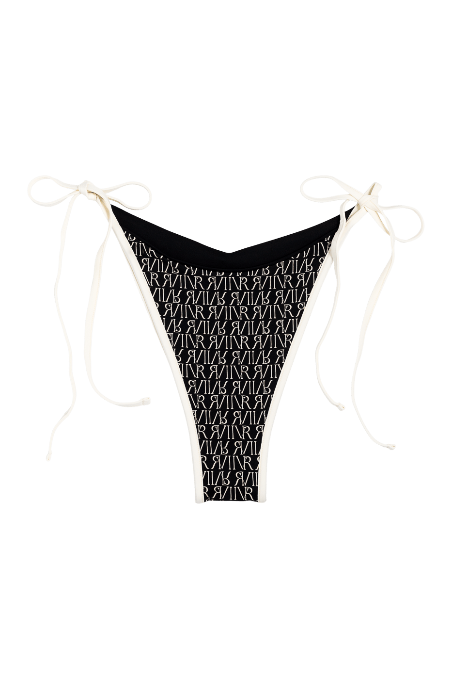 Ivorie Studio Bikini Dubai Bikini Bottom - Black & Logo Print