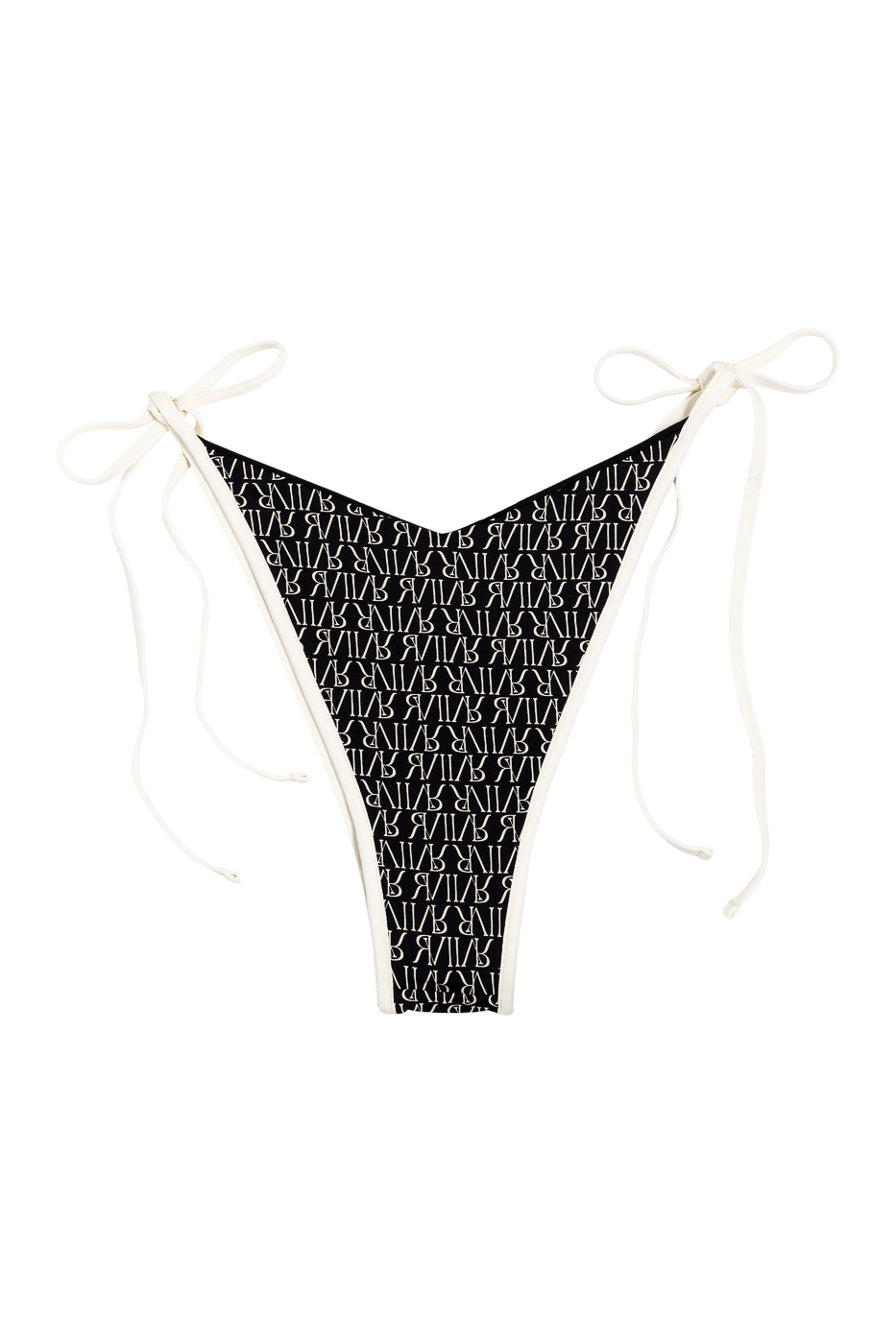 Ivorie Studio Bikini Dubai Bikini Bottom - Black & Logo Print