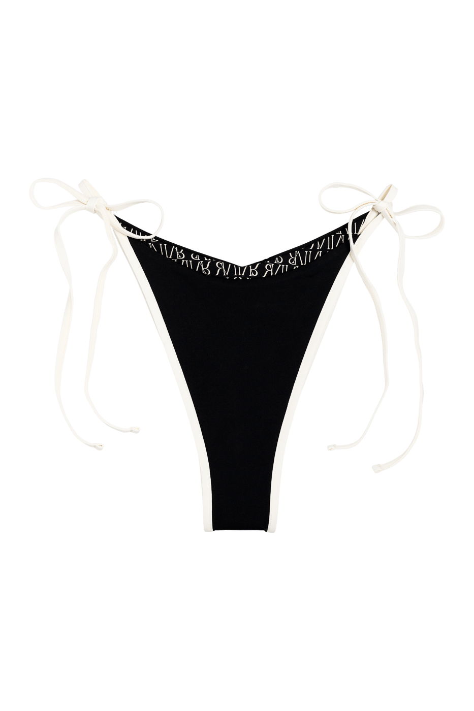 Ivorie Studio Bikini Dubai Bikini Bottom - Black & Logo Print
