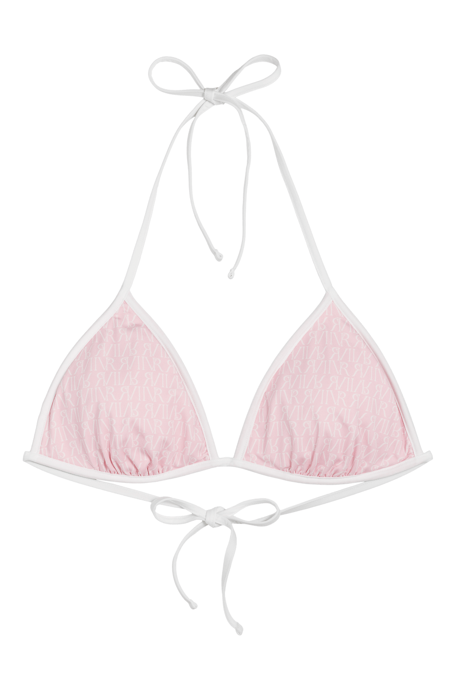 Ivorie Studio Bikini Dubai Bikini Top - Baby Pink & Logo Print