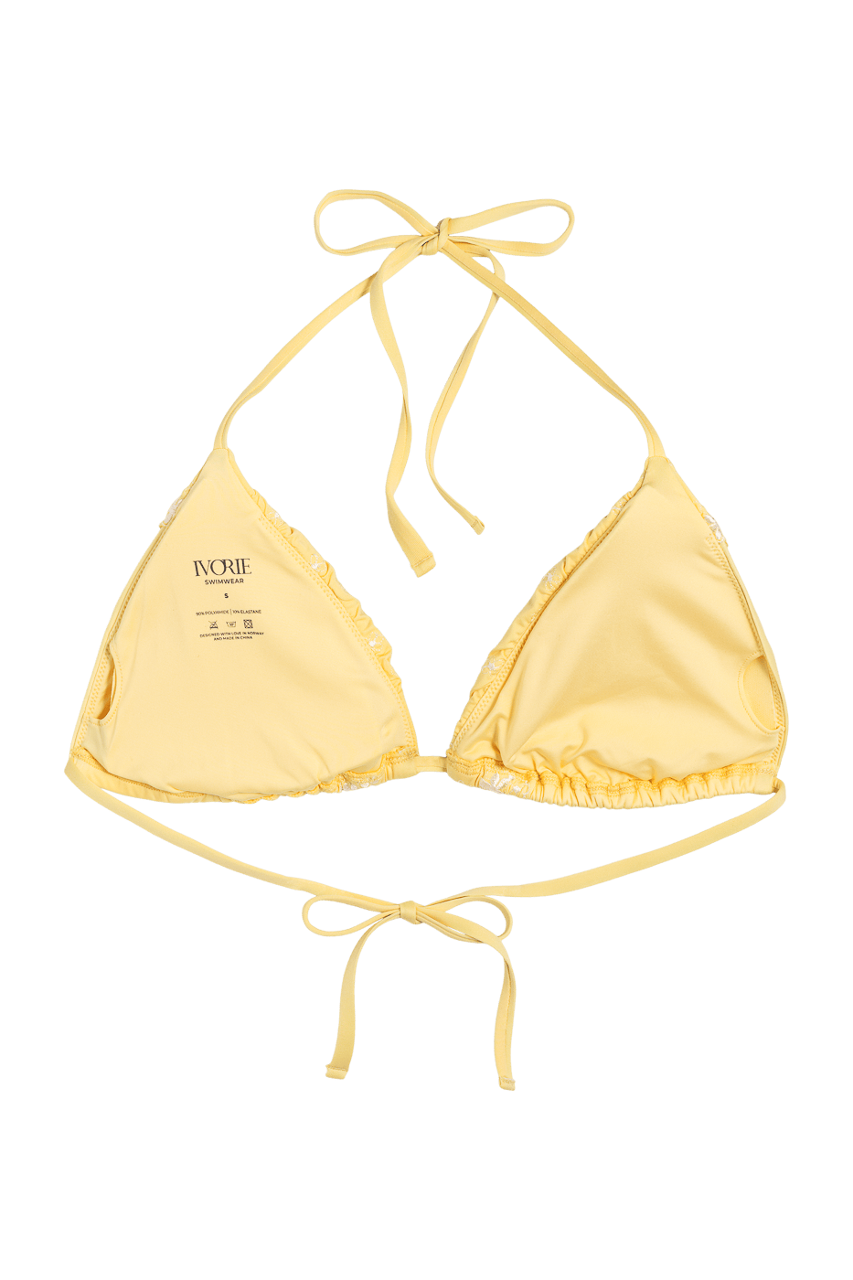 Ivorie Studio Bikini Dubai Frill Bikini Top - Pastel Yellow