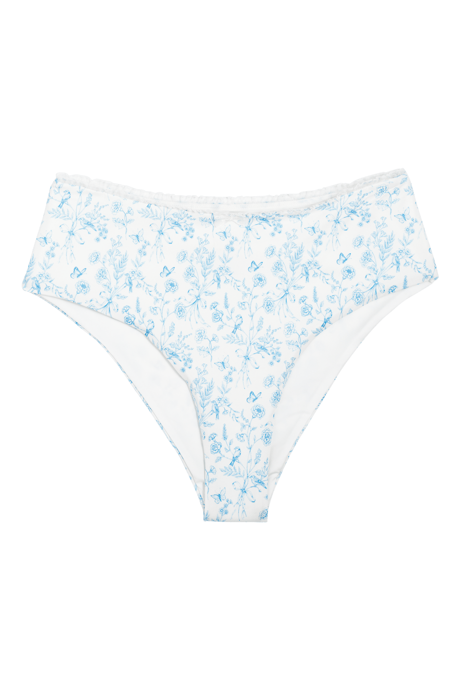 Ivorie Studio Bikini Italy Mid Waist Bikini Bottom - Porcelain Print