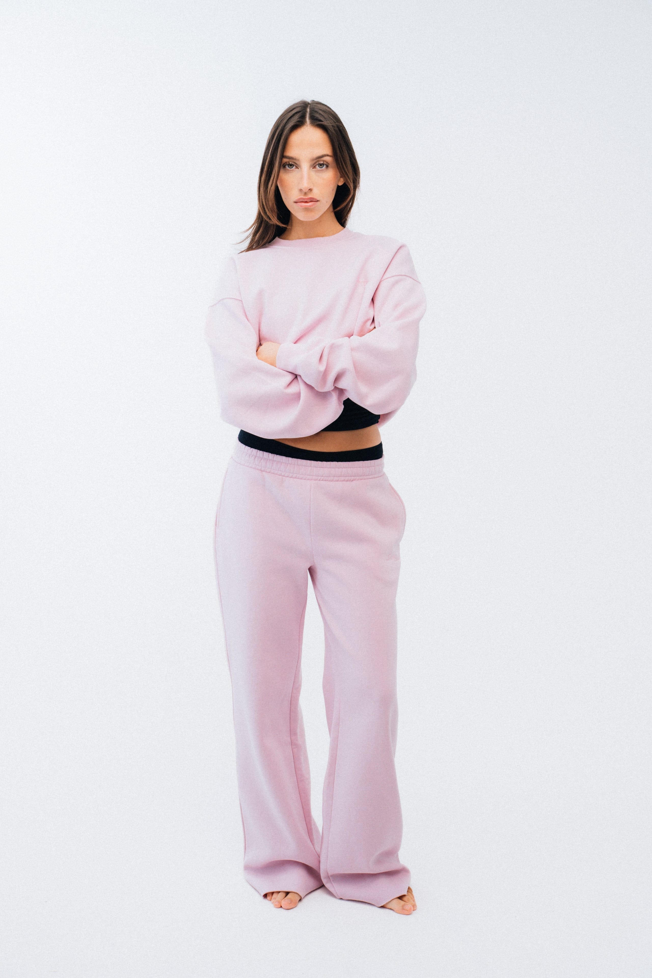 Studio Essential Wide Leg Sweatpant - Baby pink
