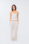 Studio Essential Wide Leg Sweatpant - Creme