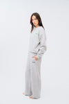 Studio Essential Wide Leg Sweatpant - Grey Melange