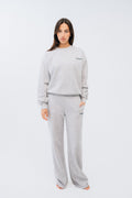 Ivorie Studio Bukse Studio Essential Wide Leg Sweatpant - Grey Melange