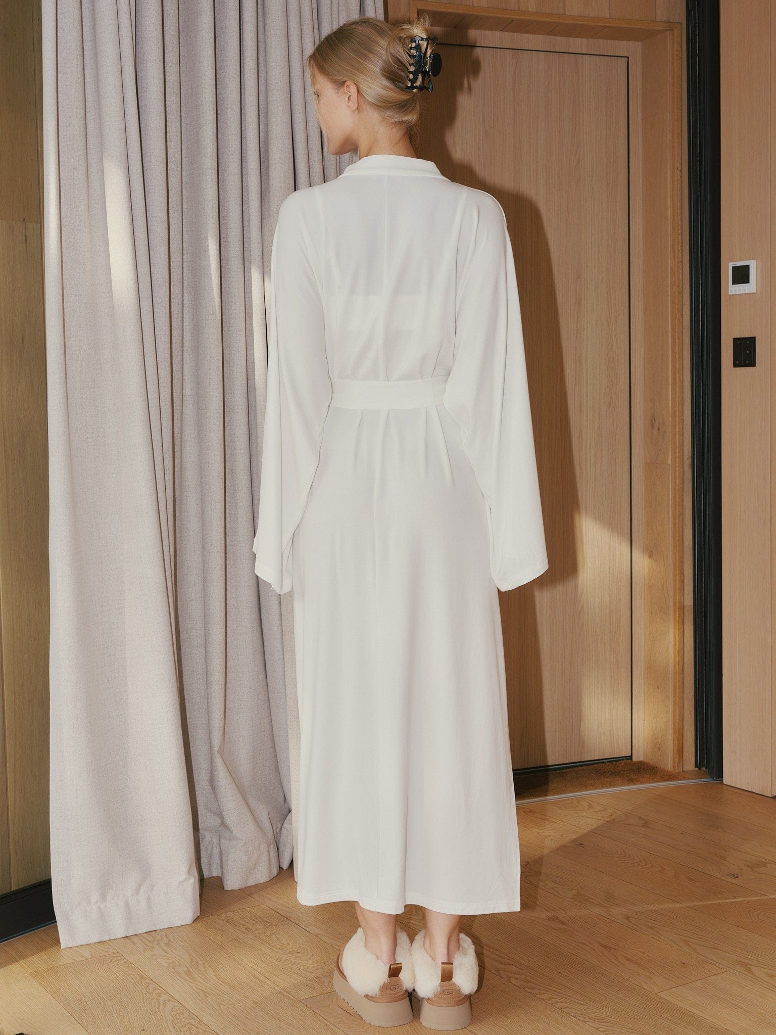 white robe dress Cloud Lounge Robe Long