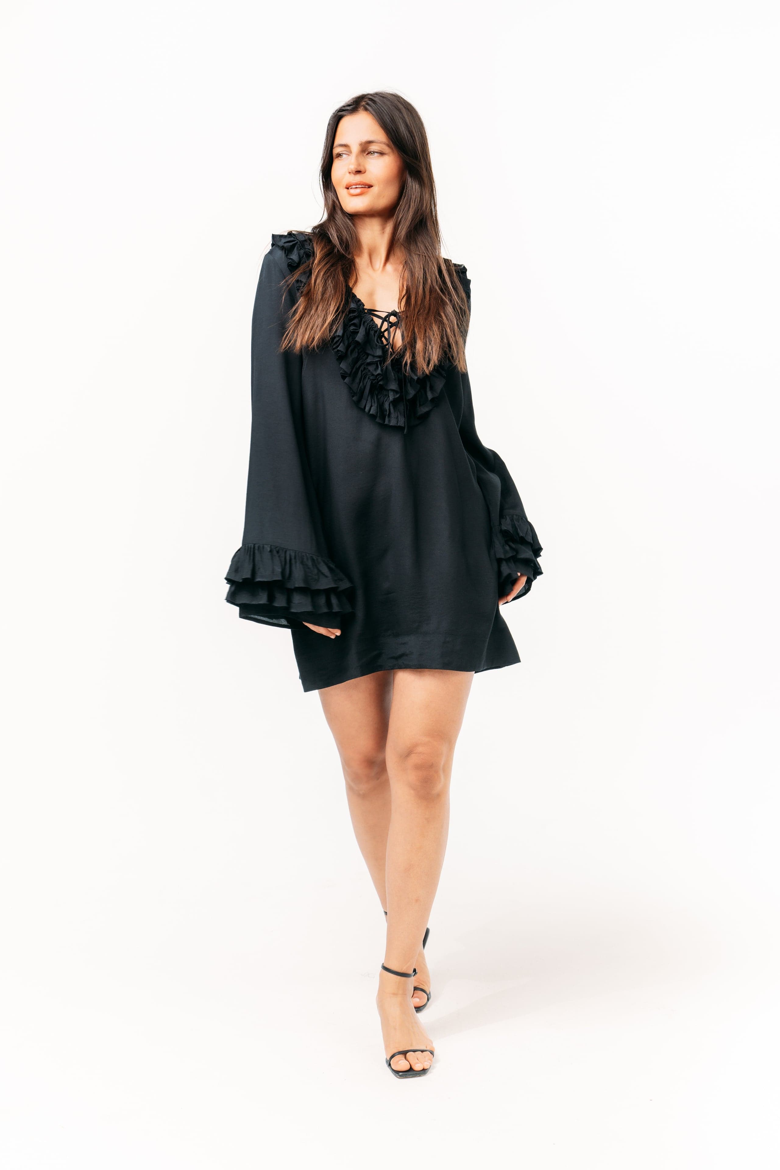 Ivorie Studio Dress Riviera Frill Dress - Black
