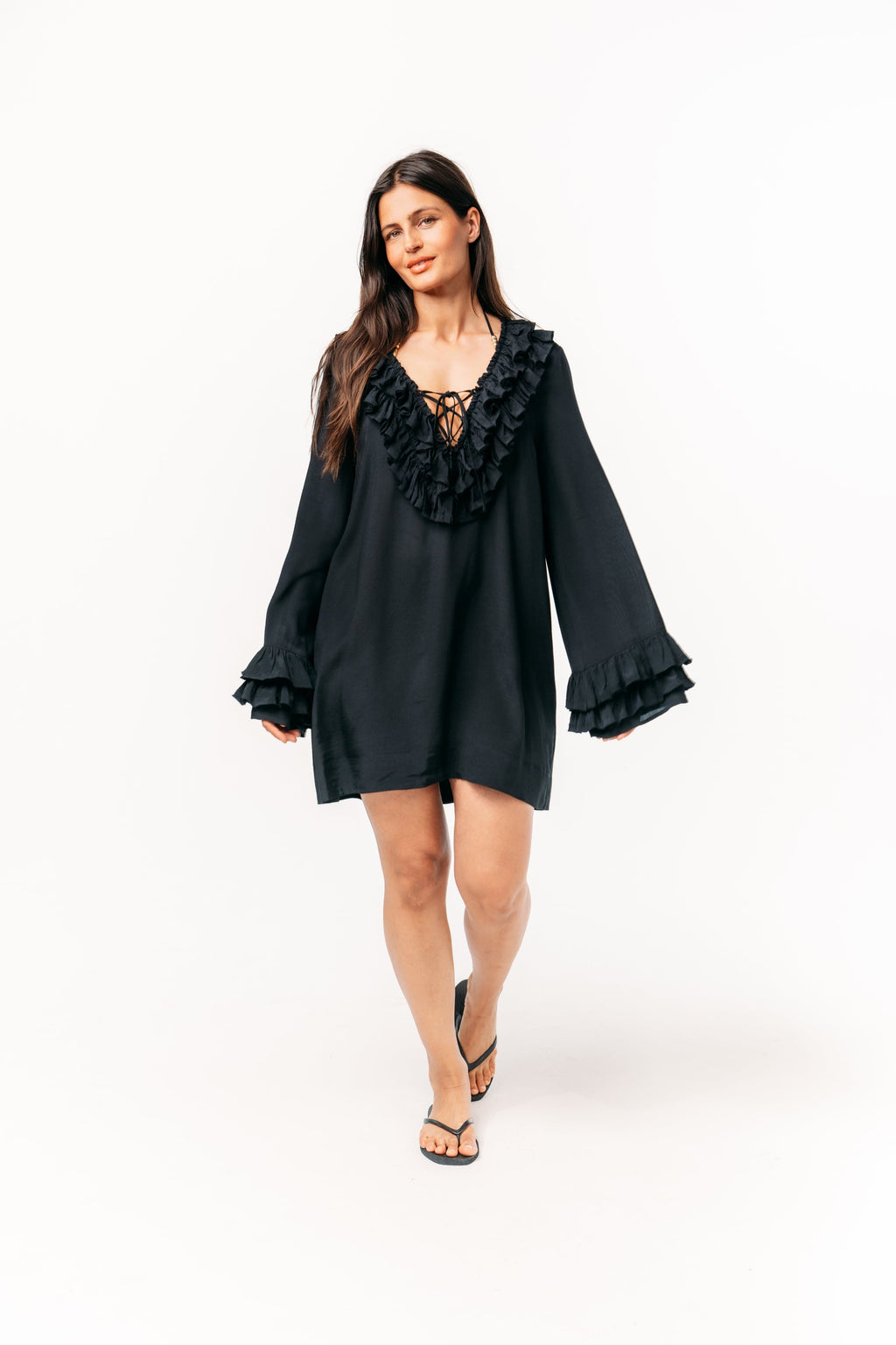 Ivorie Studio Dress Riviera Frill Dress - Black