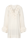 Riviera Frill Dress - Whisper White