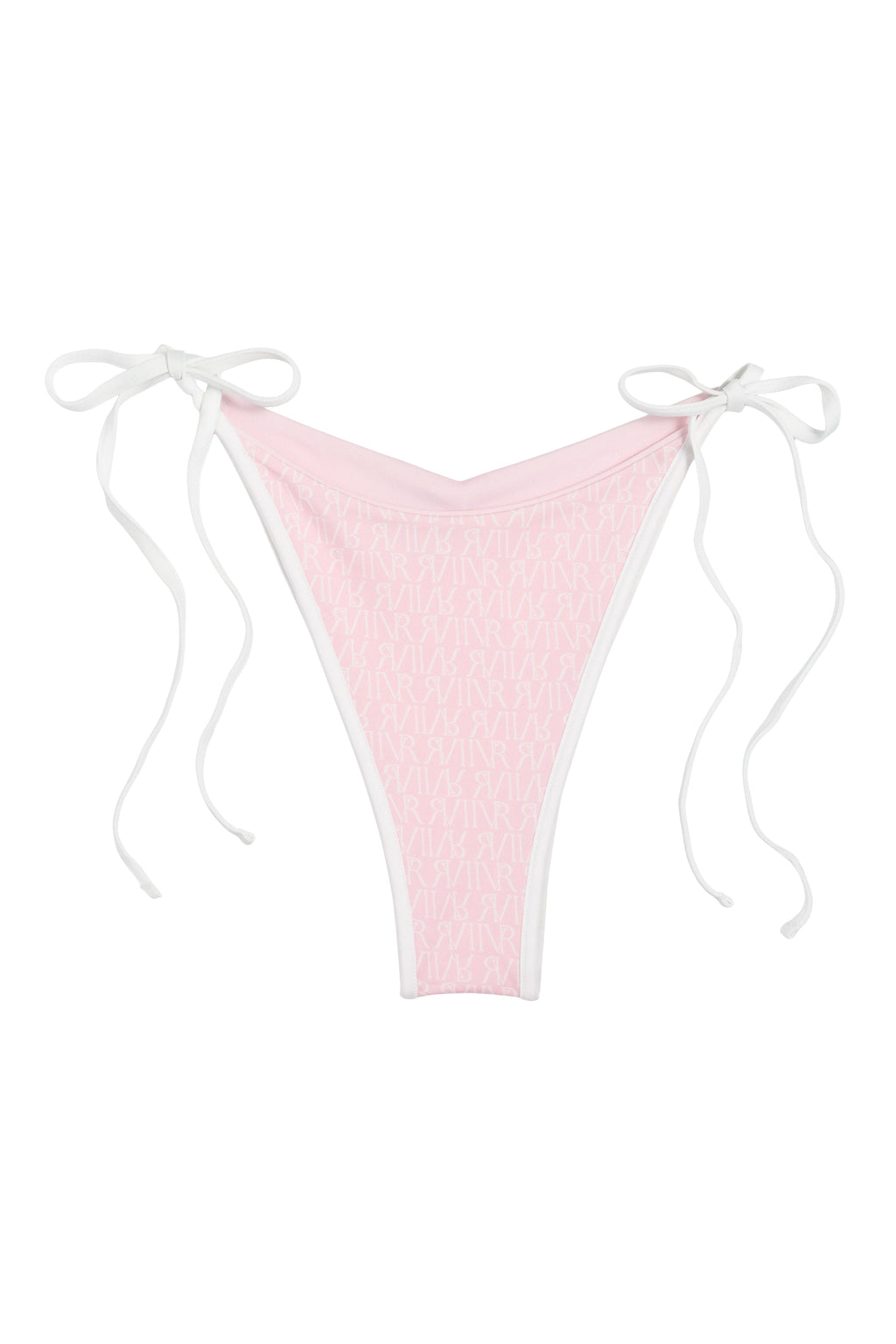 Ivorie Studio Dubai Bikini Bottom - Baby Pink & Logo Print