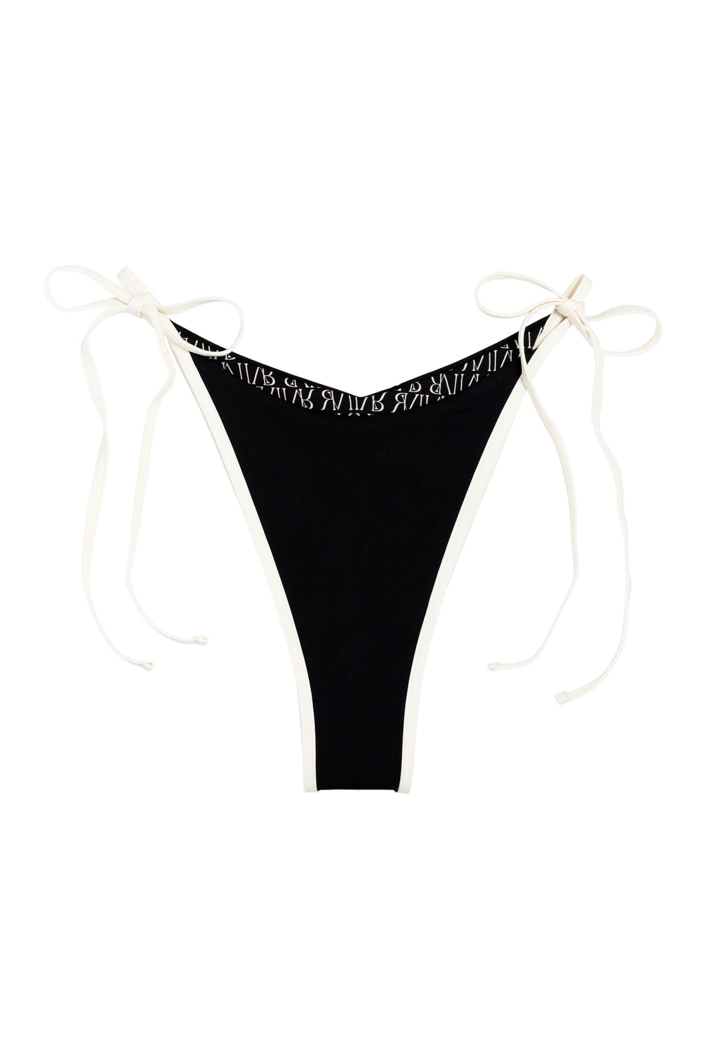 Ivorie Studio Dubai Bikini Bottom - Black & Logo Print