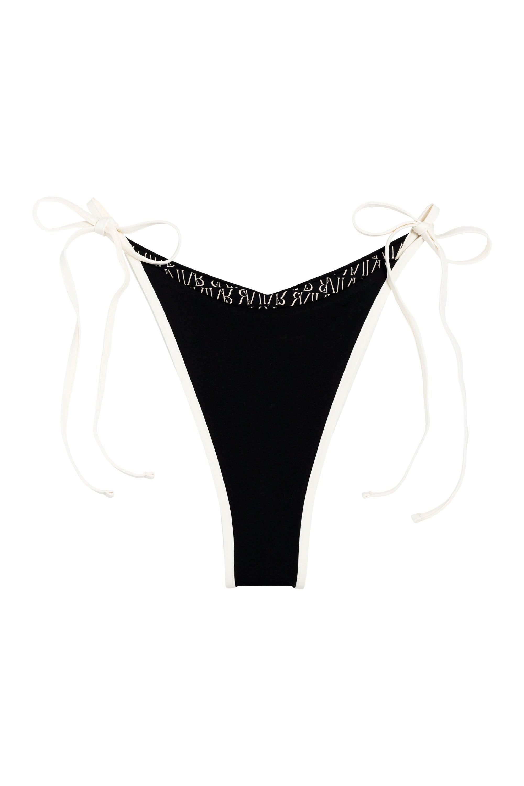 Ivorie Studio Dubai Bikini Bottom - Black &amp; Logo Print