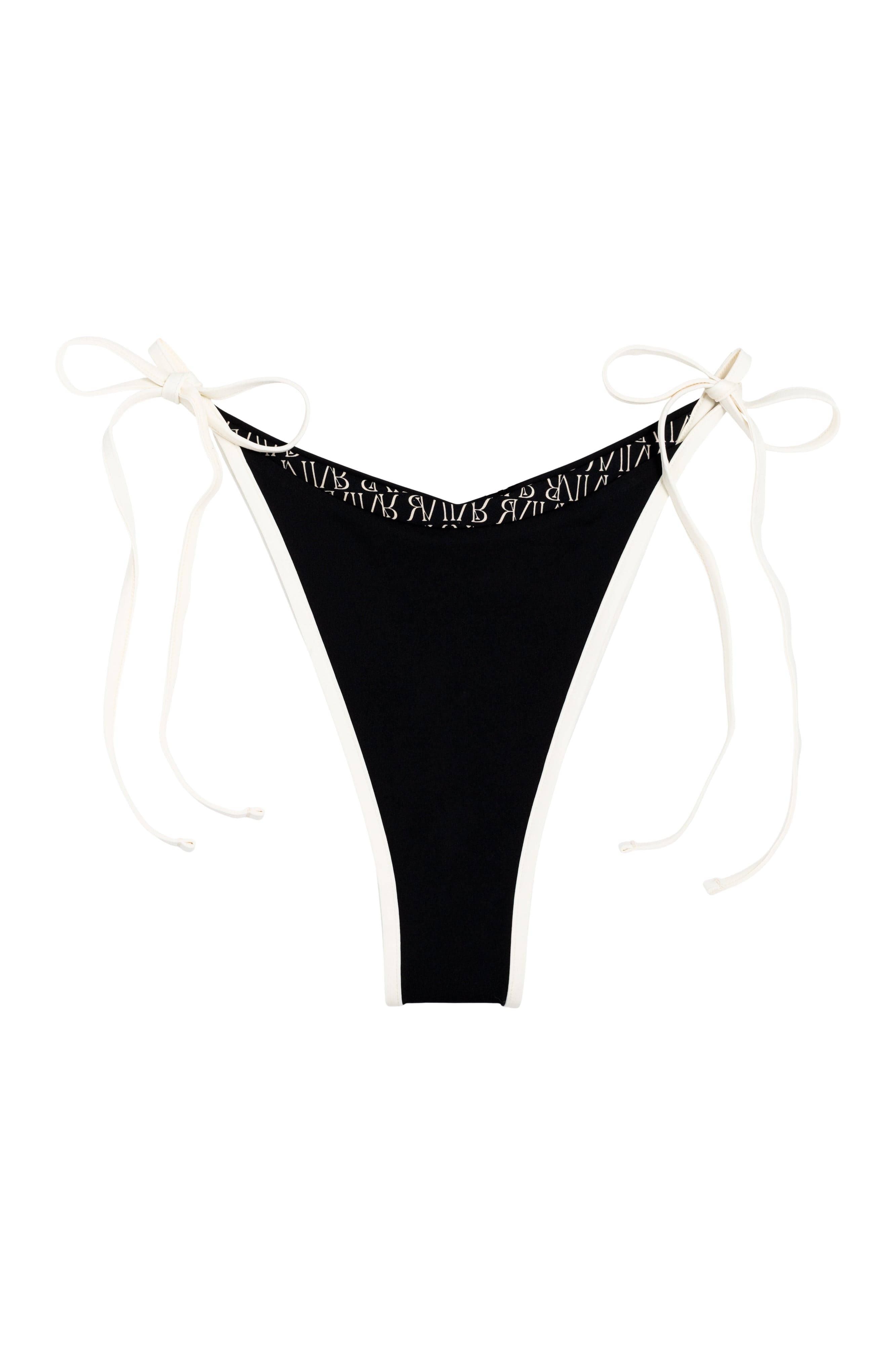 Ivorie Studio Dubai Bikini Bottom - Black & Logo Print