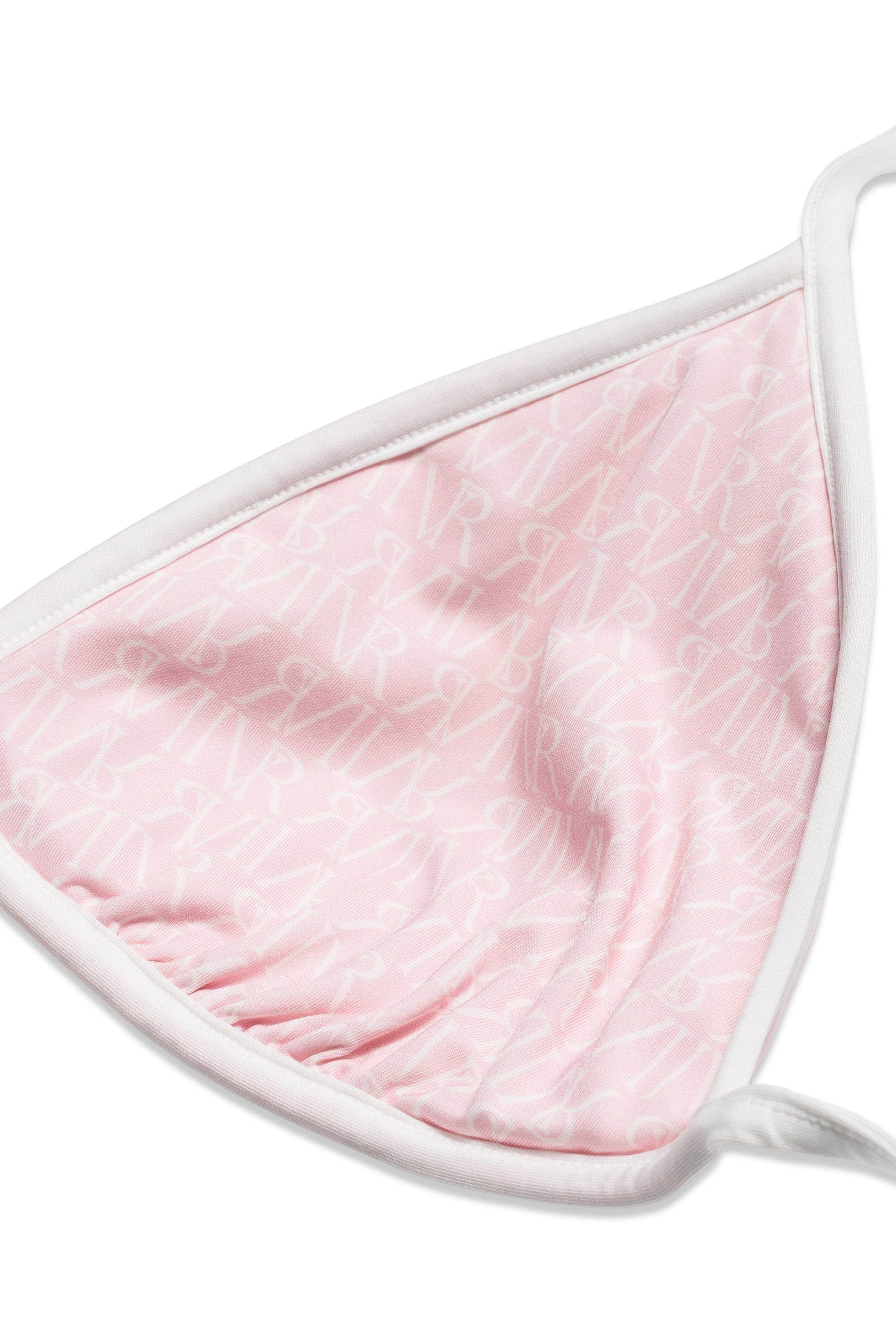 Ivorie Studio Dubai Bikini Top - Baby Pink &amp; Logo Print