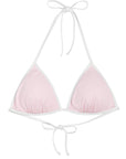 Ivorie Studio Dubai Bikini Top - Baby Pink & Logo Print