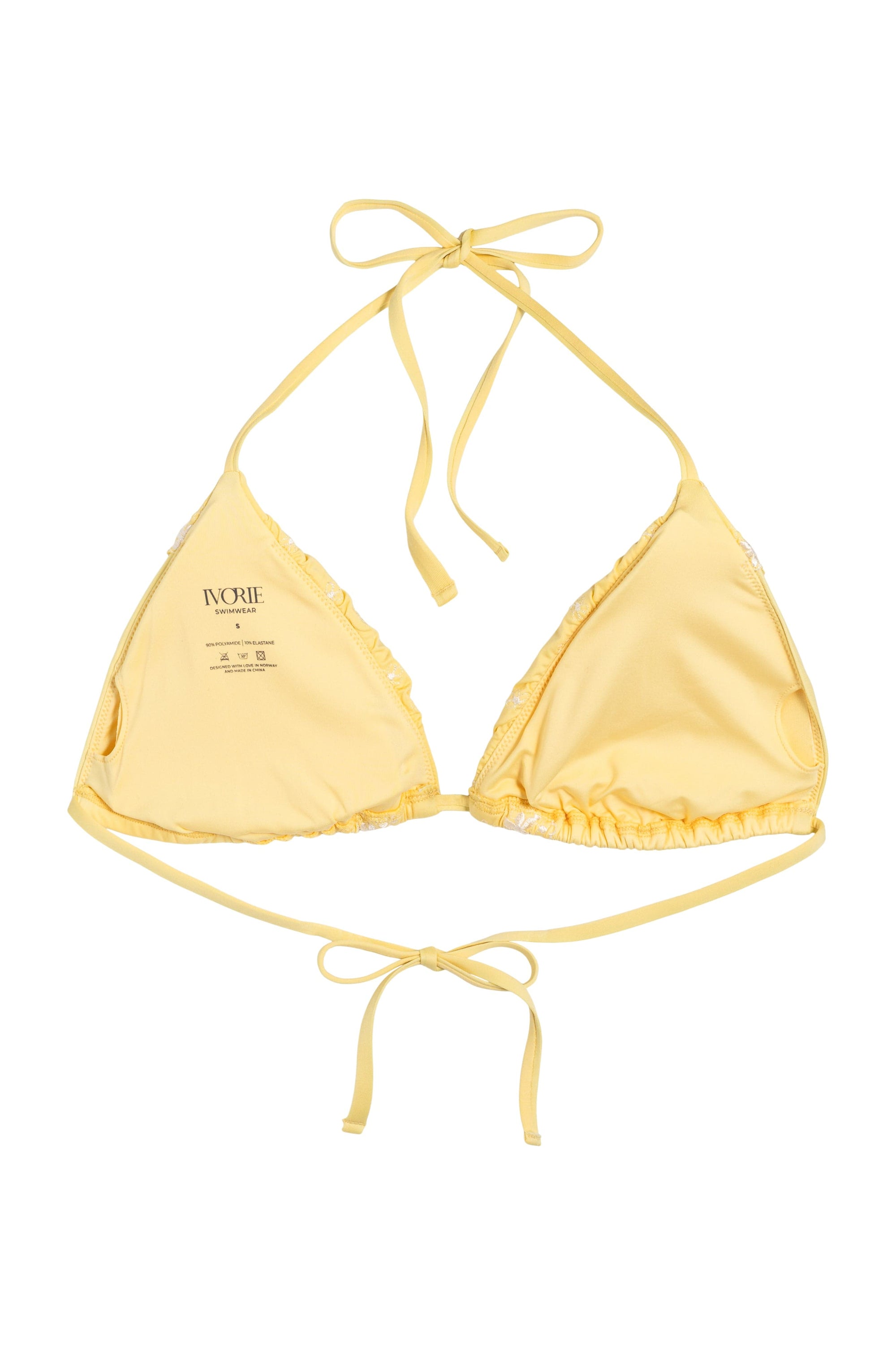 Ivorie Studio Dubai Frill Bikini Top - Pastel Yellow
