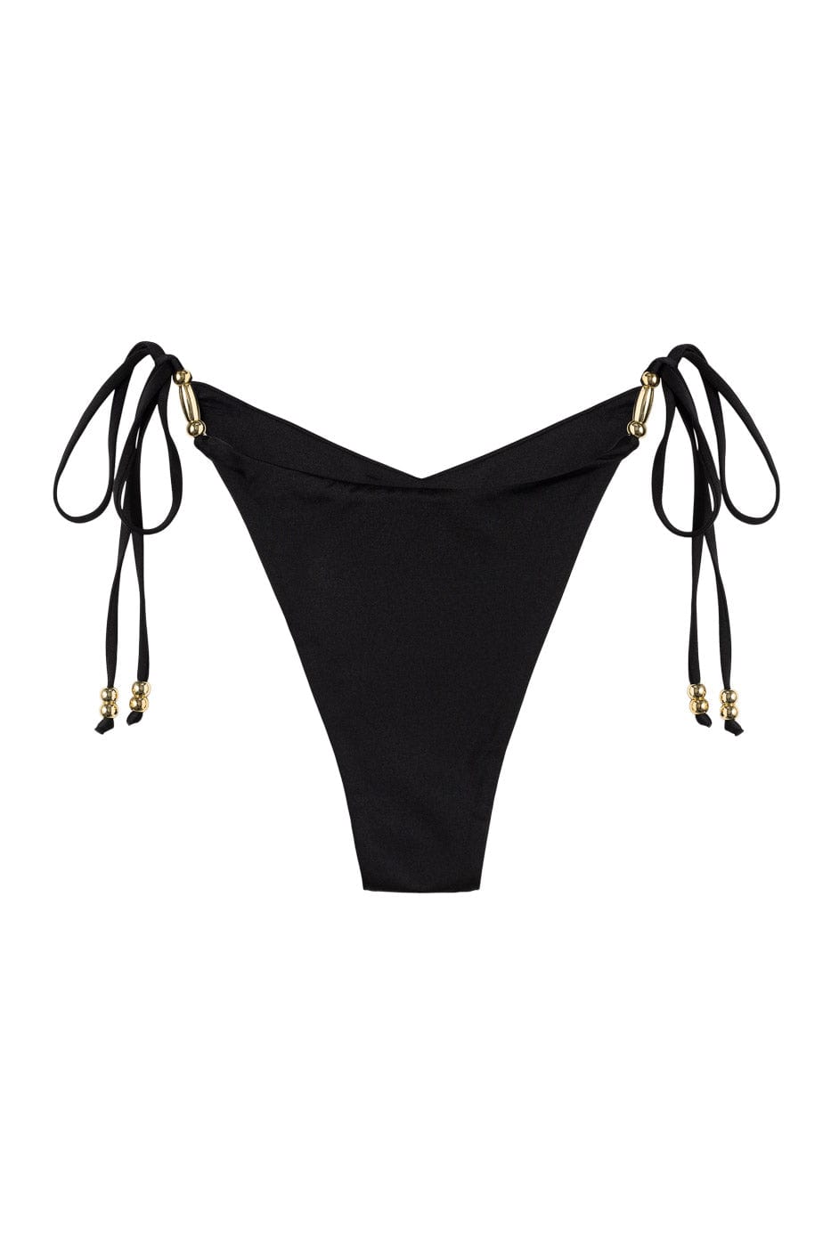 Ivorie Studio Dubai Tie Bottom - Tropical Midnight Black with Gold Beads