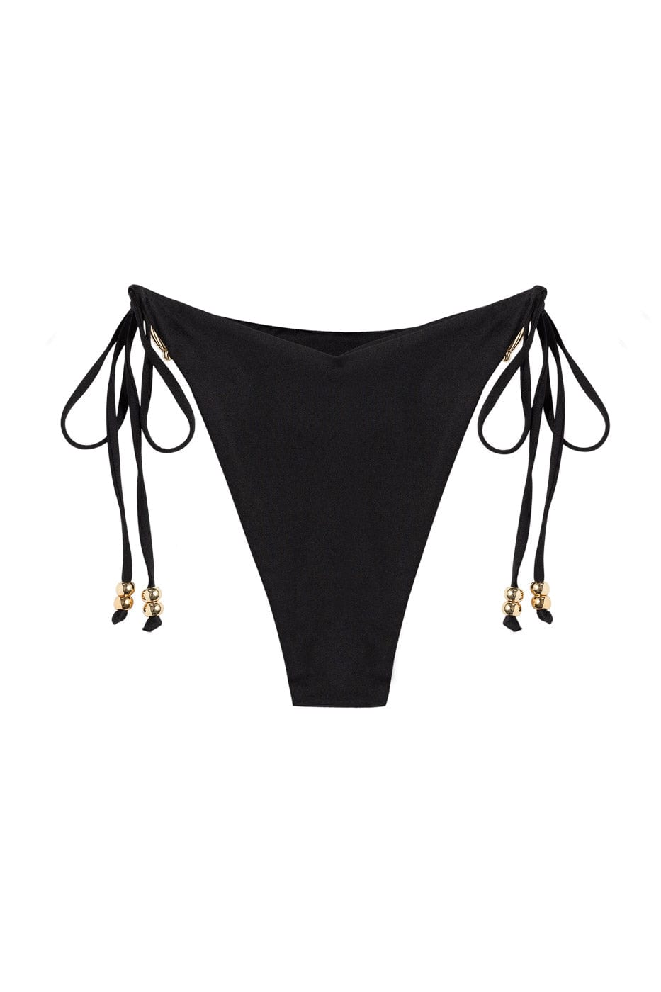 Ivorie Studio Dubai Tie Bottom - Tropical Midnight Black with Gold Beads