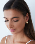 Ivorie Studio Earrings Dubai Medium Hoops, Gold