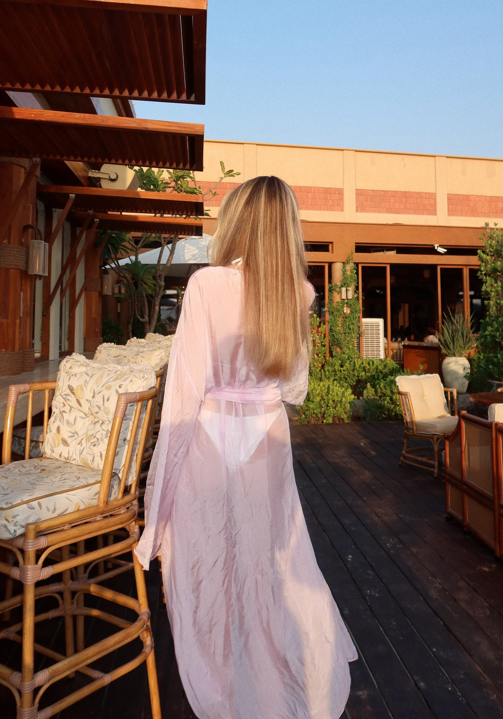 Ivorie Studio French Riviera Robe Dress - Baby Pink