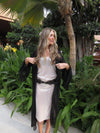 French Riviera Silk Robe - Black
