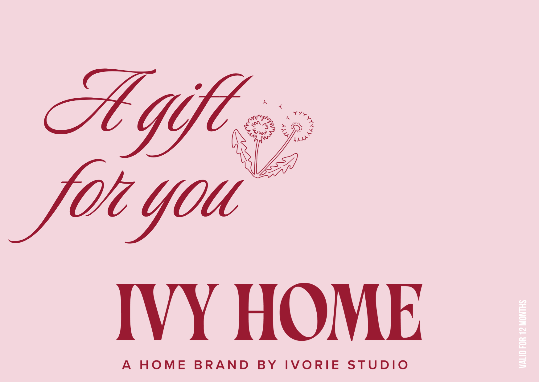 Ivorie Studio Gift Card Ivy Home Gavekort
