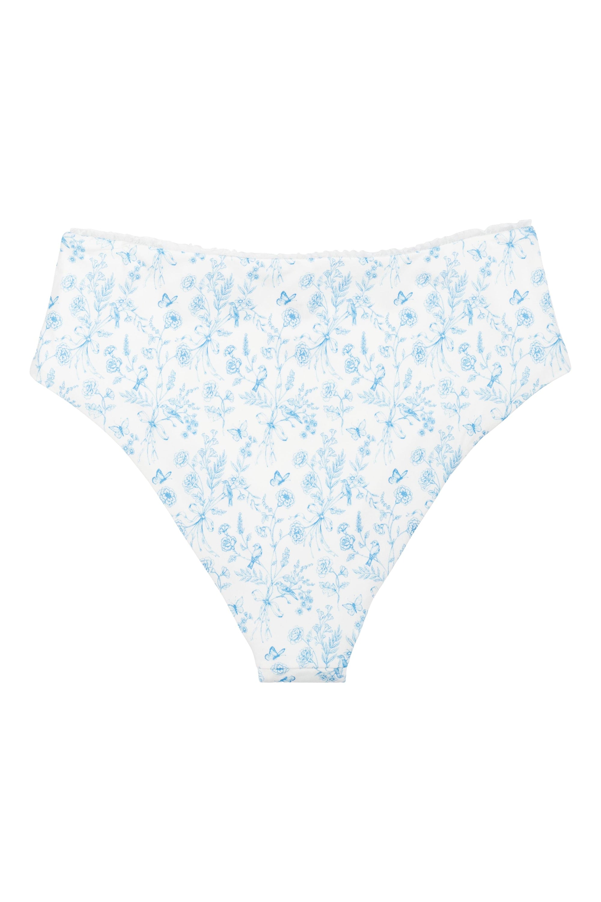Ivorie Studio Italy Mid Waist Bikini Bottom - Porcelain Print