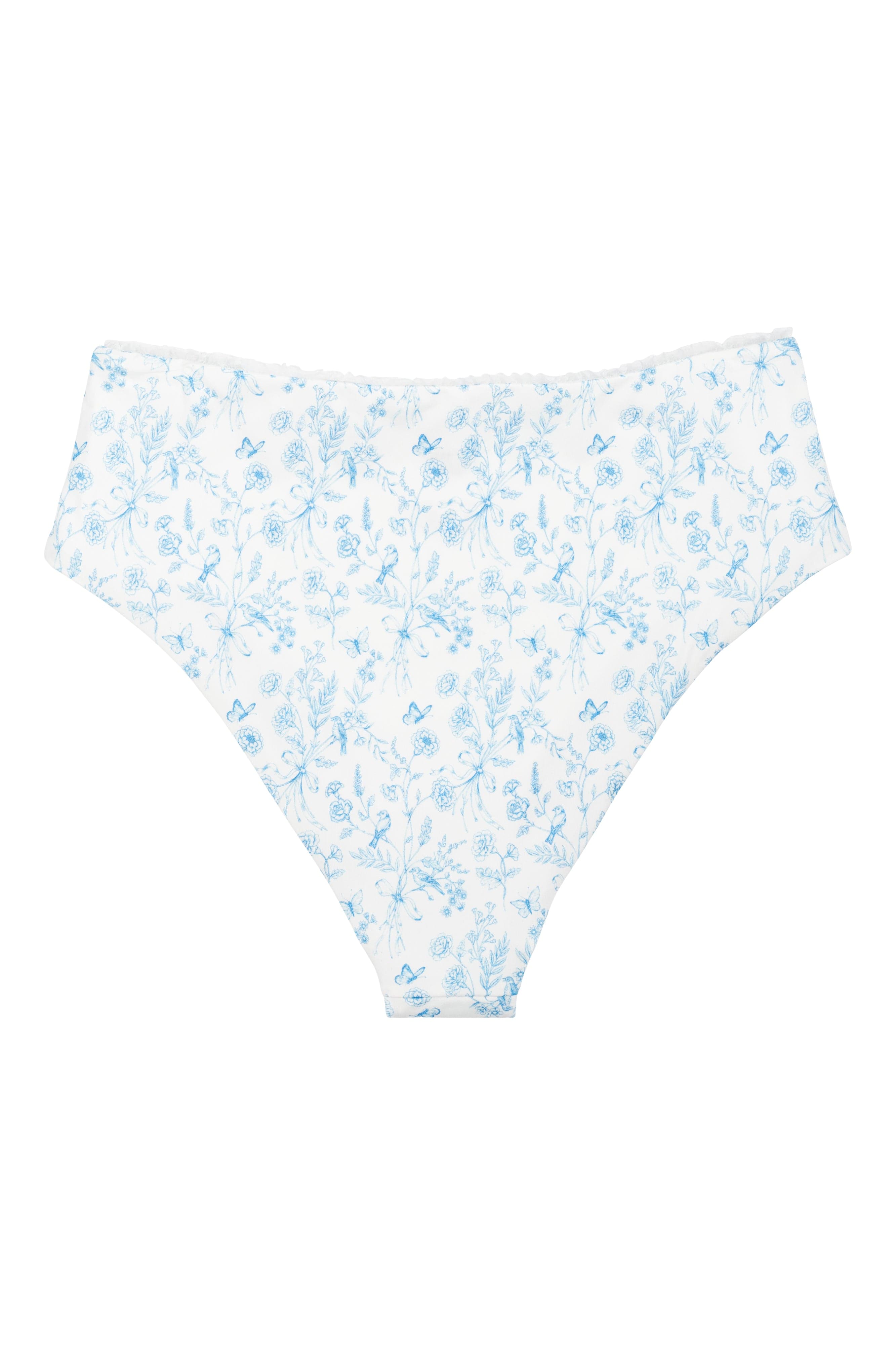 Ivorie Studio Italy Mid Waist Bikini Bottom - Porcelain Print